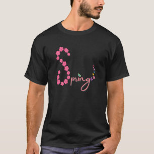 Cute Spring Season Pink Cherry Blossom Butterfly T-Shirt