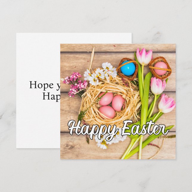 Cute Springtime Happy Easter Collage Card (Front/Back)