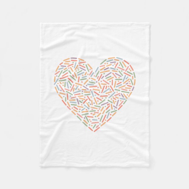 Cute Sprinkle Heart | Baby Sprinkle Fleece Blanket (Front)
