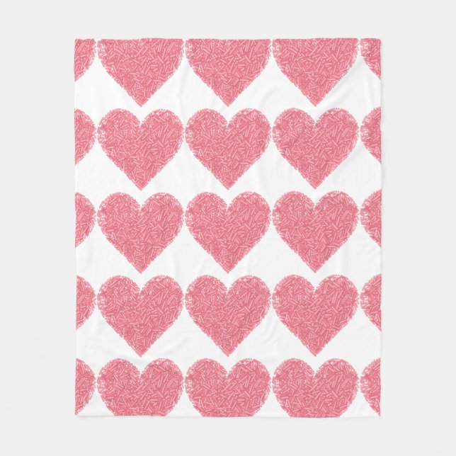 Cute Sprinkle Heart | Baby Sprinkle Fleece Blanket (Front)