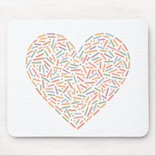 Cute Sprinkle Heart Baby Sprinkle Mouse Mat