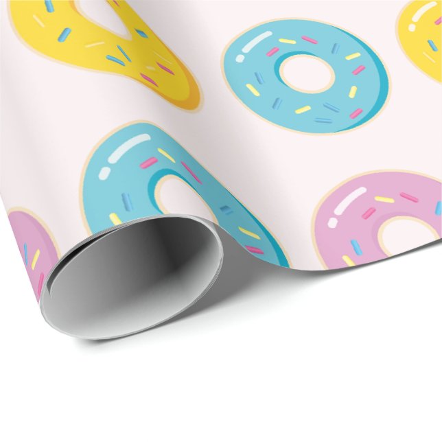 Cute Sprinkled Donuts Wrapping Paper (Roll Corner)