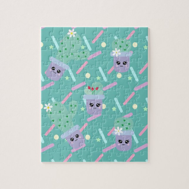 Cute Sprinkles and Cactus Fun Kids Jigsaw Puzzle (Vertical)