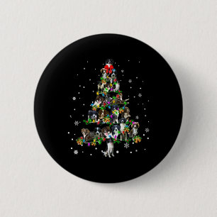 Cute Sprollie Dog Christmas Tree Gift Decor Xmas T 6 Cm Round Badge