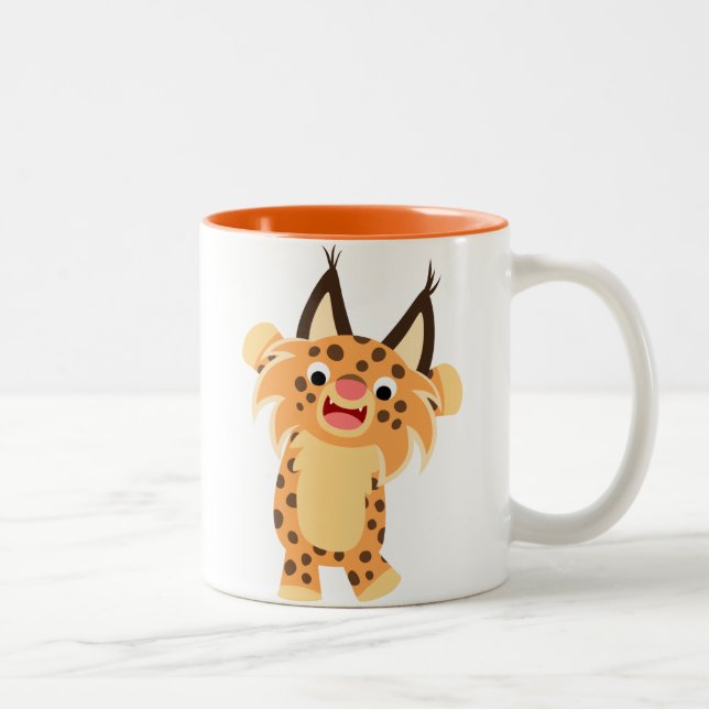 Cute Spunky Cartoon Bobcat Mug (Right)