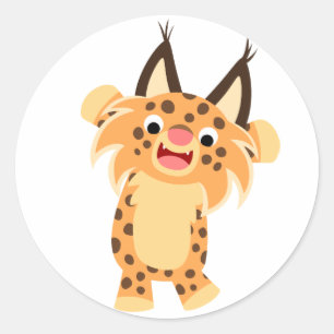 Cute Spunky Cartoon Bobcat Sticker