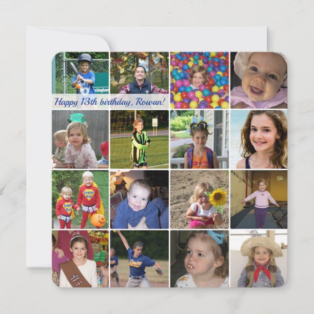 Cute square custom photo card - you create it! (Front)