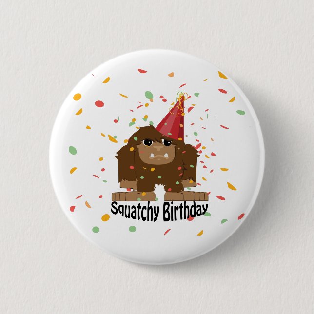 Cute Squatchy Birthday Bigfoot 6 Cm Round Badge (Front)