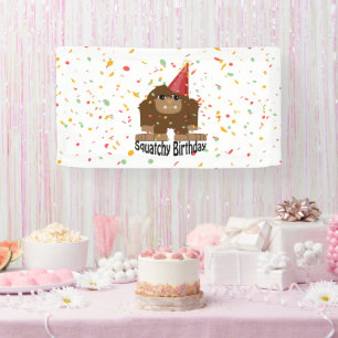 Cute Squatchy Birthday Bigfoot Banner