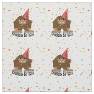 Cute Squatchy Birthday Bigfoot Fabric
