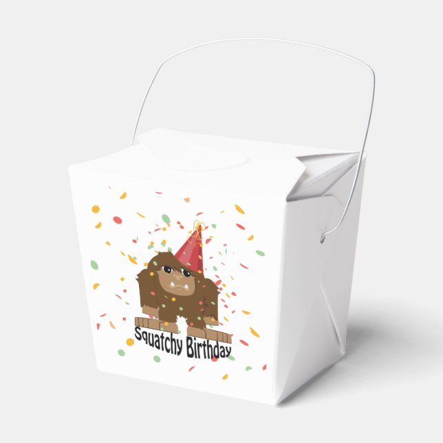 Cute Squatchy Birthday Bigfoot Favour Box (Front Side)