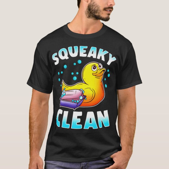 Cute Squeaky Clean Rubber Duck Bath Time kids  T-Shirt (Front)