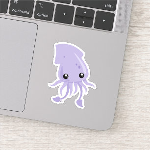 Cute Squid Custom-Cut Vinyl Sticker