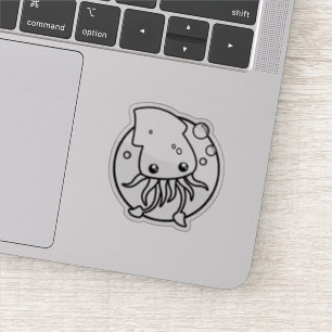 Cute Squid Custom-Cut Vinyl Sticker