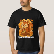 Cute Squirrel and Laptop Graphic T-Shirt