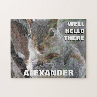 Cute Squirrel And Peanut Game Night Personalized Jigsaw Puzzle