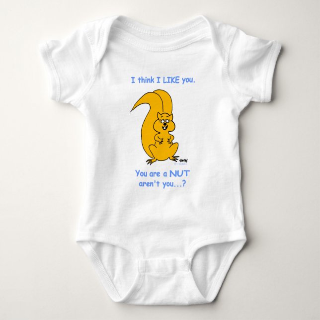 Cute Squirrel Cartoon Funny Baby Clothes Bodysuit (Front)