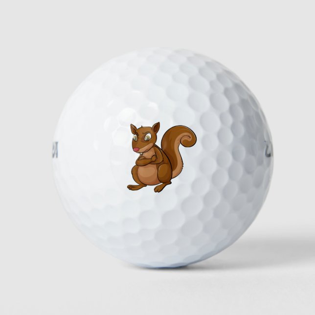 Cute squirrel cartoon golf balls (Front)