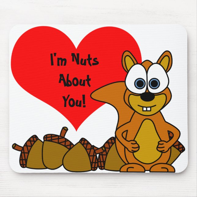 Cute Squirrel Cartoon Mouse Mat (Front)