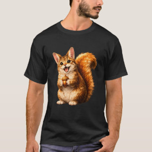 Cute Squirrel Cat Funny Hybrid Animal Meme T-Shirt