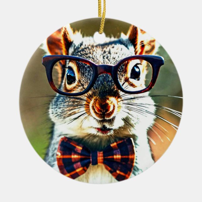 Cute Squirrel Ceramic Tree Decoration (Front)