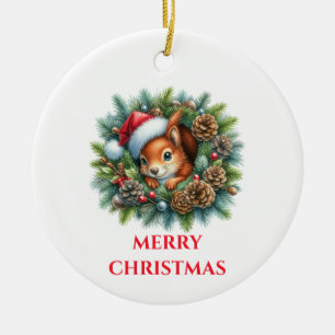 Cute Squirrel Christmas Ceramic Tree Decoration