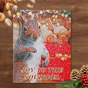 Cute Squirrel Christmas Nuts Family Jigsaw Puzzle