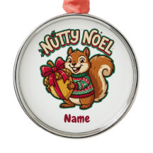 Cute Squirrel Christmas Ornament, Nutty Noel