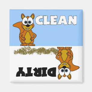 Cute Squirrel Clean / Dirty Dishwasher Magnet