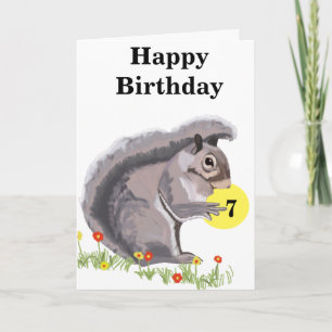 Cute Squirrel editable Birthday Card