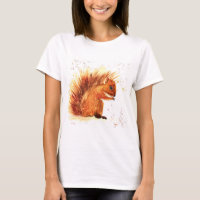 Cute squirrel forest woodland animal watercolor