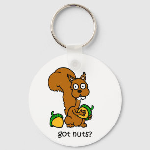 Cute squirrel got nuts key ring