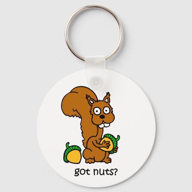 Cute squirrel got nuts key ring (Front)