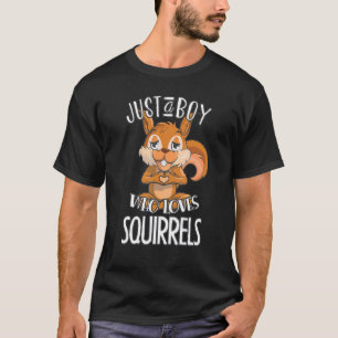 Cute Squirrel  Graphic For Boys Men Kids Squirrel T-Shirt