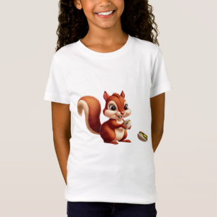 Cute Squirrel Graphic Tee for Girls – Soft Cotton