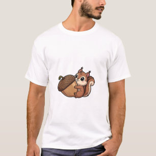 Cute Squirrel Hugging Giant Acorn T-Shirt
