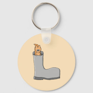 Cute Squirrel in a Boot. Key Ring