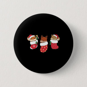 Cute Squirrel In Christmas Sock For Christmas 6 Cm Round Badge