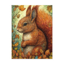 Cute Squirrel in Whimsical Fall Forest