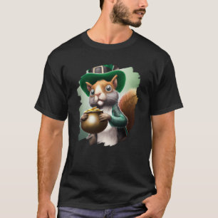 Cute Squirrel Leprechaun St Patricks Day Squirrel T-Shirt