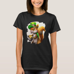 Cute Squirrel Leprechaun St Patricks Day Squirrel  T-Shirt