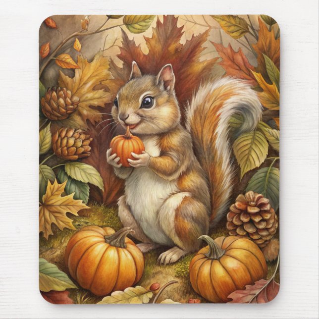 Cute Squirrel Mouse Mat (Front)