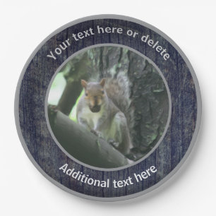 Cute Squirrel Nature Art Personalized Party Paper Plate