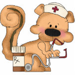 Cute Squirrel Nurse Sculpture Standing Photo Sculpture<br><div class="desc">design by Cheryl Seslar at www.digiwebstudio.com</div>