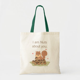 Cute Squirrel Nuts About You Pun Tote Bag