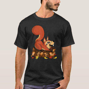 Cute Squirrel On Acorns Squirrel Whisperer Animal  T-Shirt