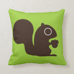Cute Squirrel on Green (Customisable) Cushion