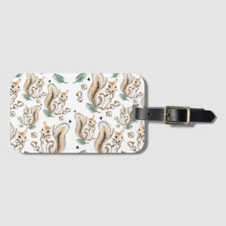 cute squirrel on luggage tag