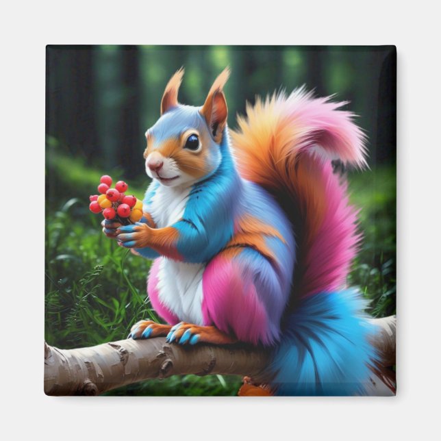 Cute Squirrel On The Branch-19274 Magnet (Front)