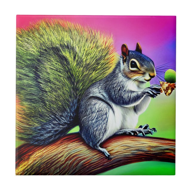 Cute Squirrel on the Branch-47563 Tile (Front)